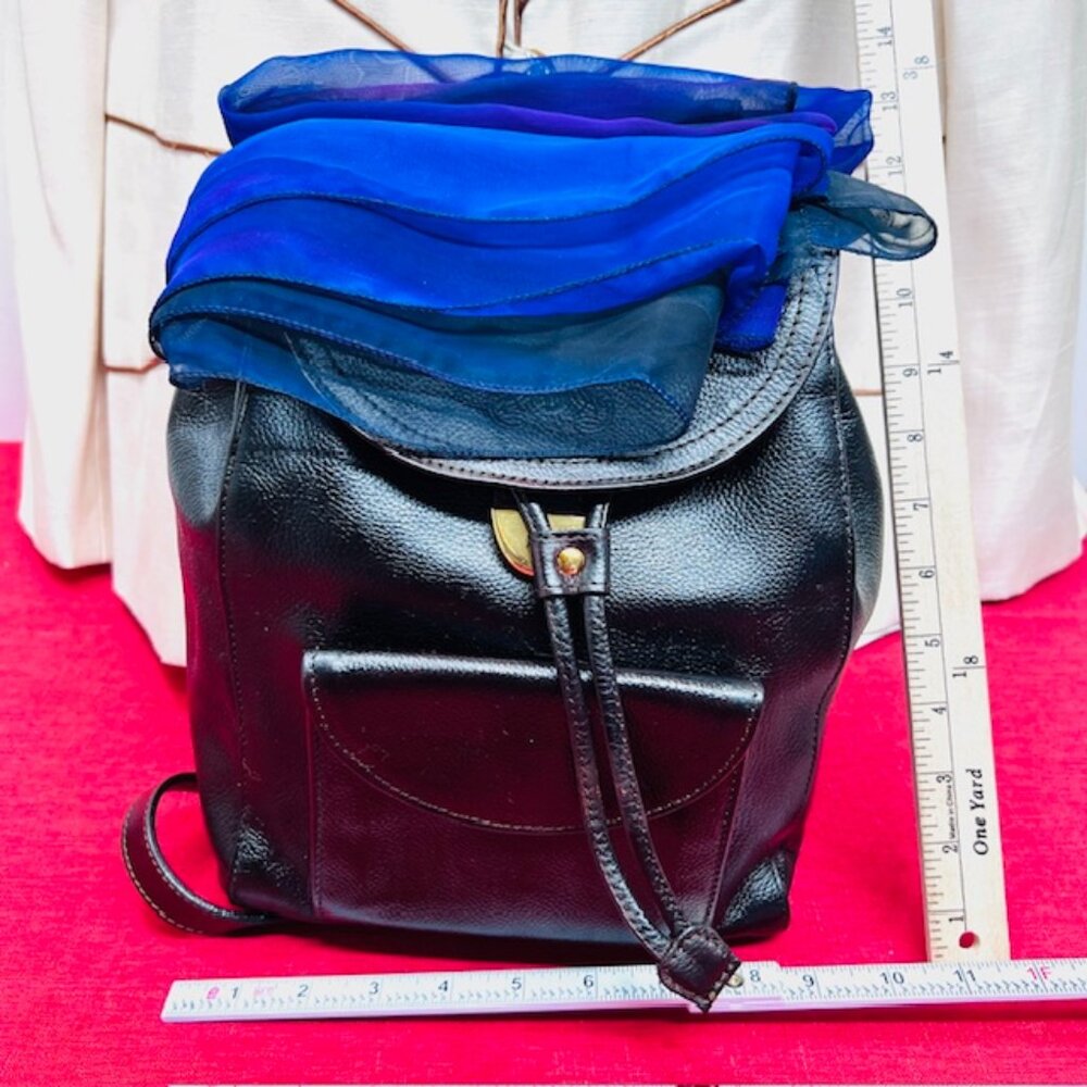 France Made Didier Lamarthe Back Pack Dark Chocolate Brown + FREE Chiffon Scarf - Picture 6 of 16